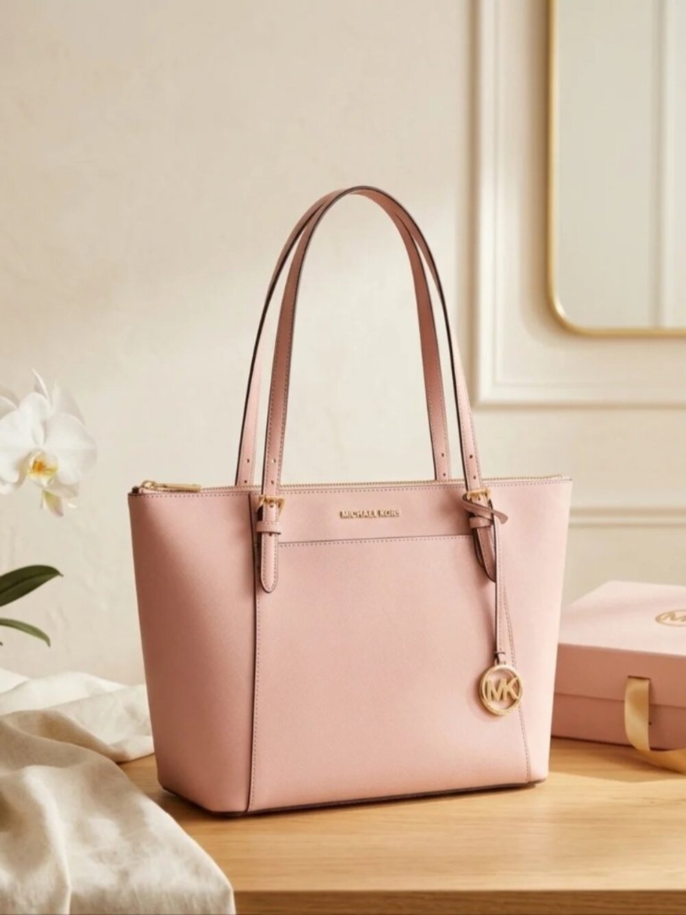 Like New Michael Kors Ciara Pink Shoulder Bag Tote Purse